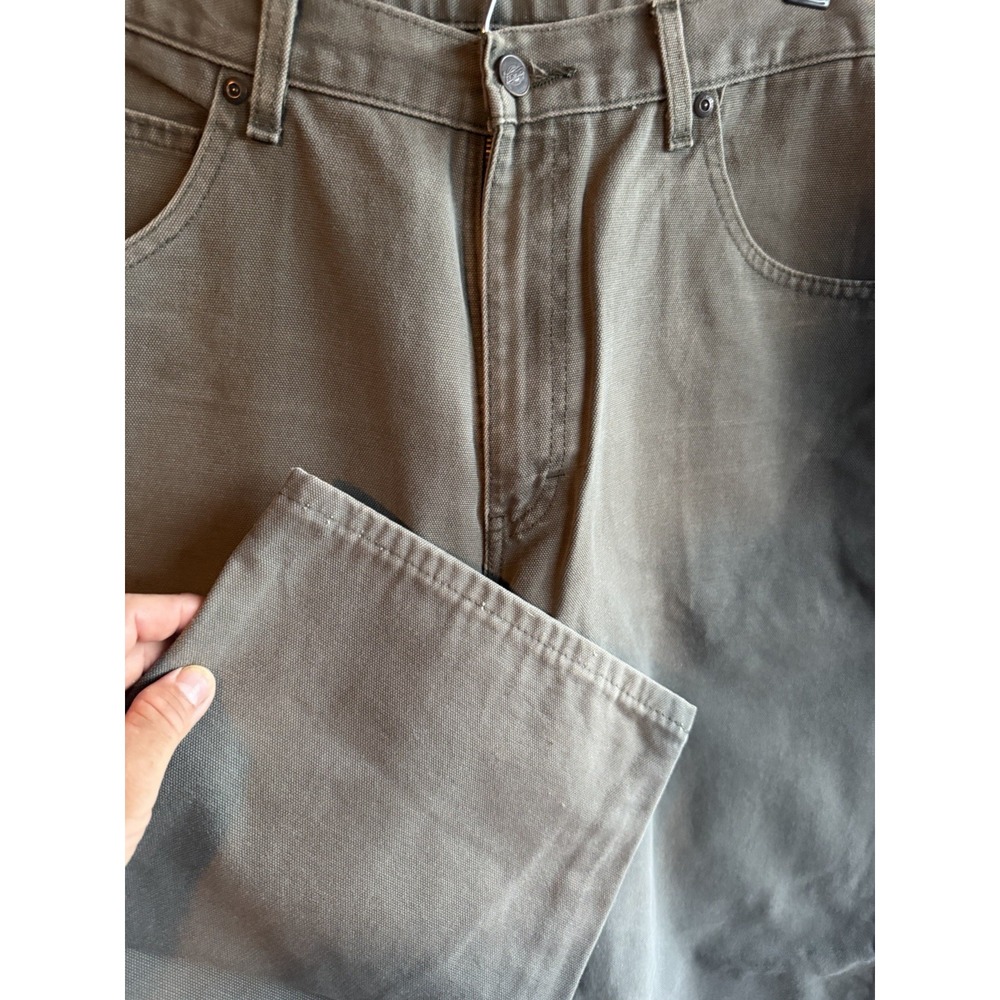 Dickies Carpenter Men's Pants Size 34x30 Olive Green Cotton Duck Canvas - Picture 3 of 9